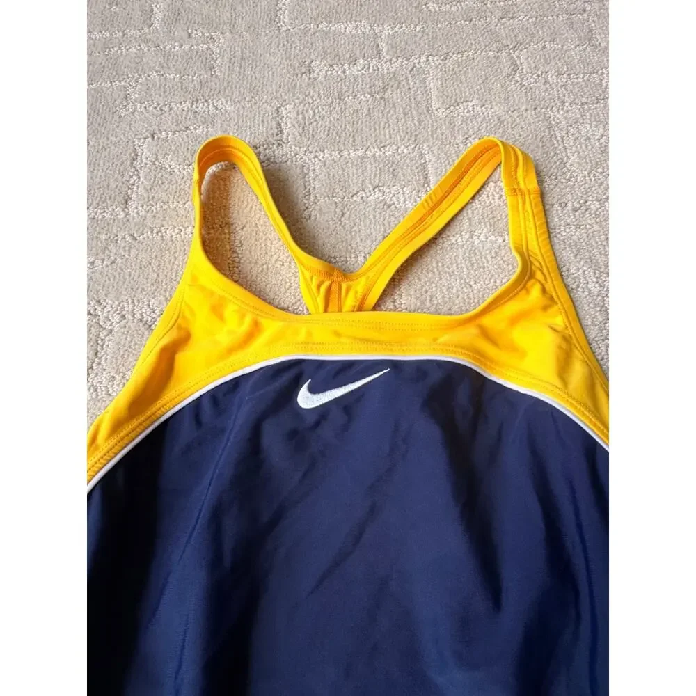 Vtg 90s Nike Swimsuit Womens One Piece Nylon Spandex